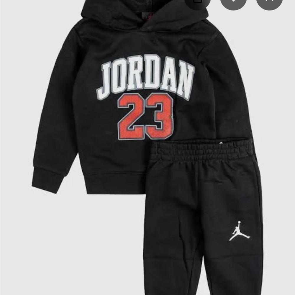 Jordan Black and Red Kids Matching Set